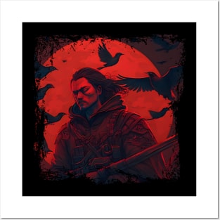 Raven Man Diablo BRZRKR a Witcher on Red Moon Posters and Art